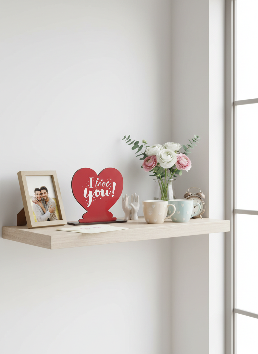 I Love You Standee in cozy everyday setting