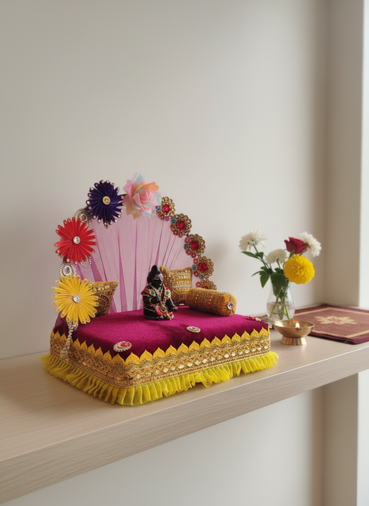 Laddu Gopal Singhasan in modern home temple