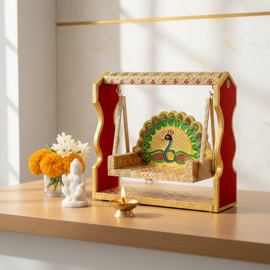 Meenakari Jhula in modern home temple