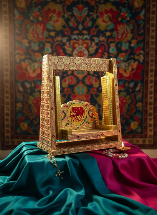 Meenakari Jhula with vibrant traditional backdrop