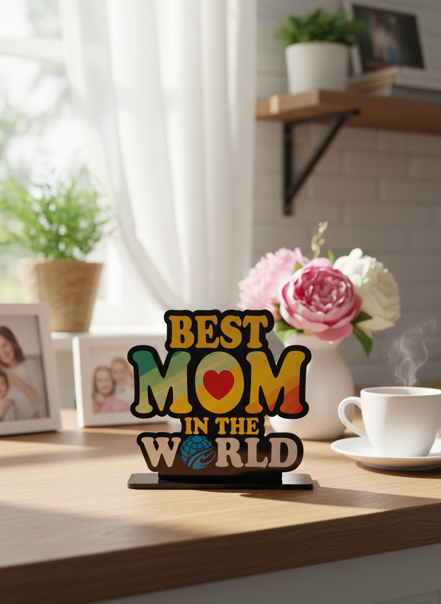 Best Mom Standee in warm home setting