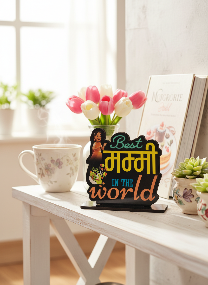 Best Mummy Standee in bright cheerful setting