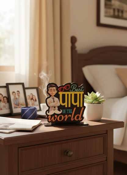 Best Papa Standee in cozy home setting