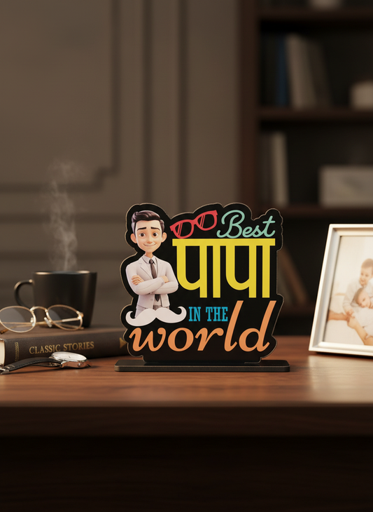 Best Papa Standee in sophisticated study setting