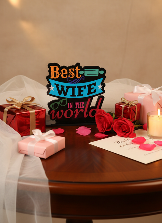 Best Wife Standee as gift presentation