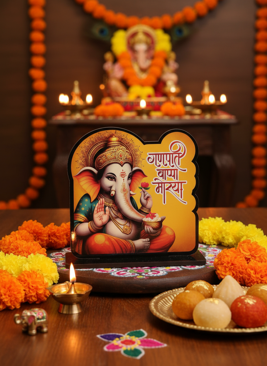 Ganesh Ji Standee in festive Ganesh Chaturthi celebration