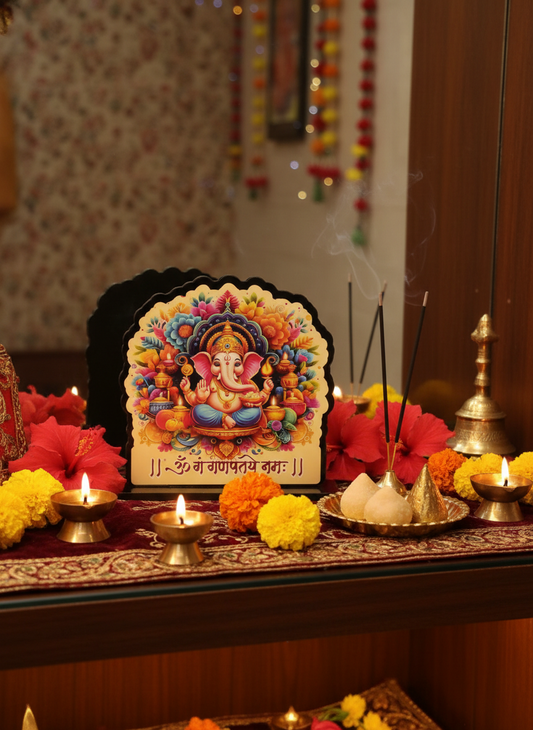 Ganesh Ji Standee in traditional puja room
