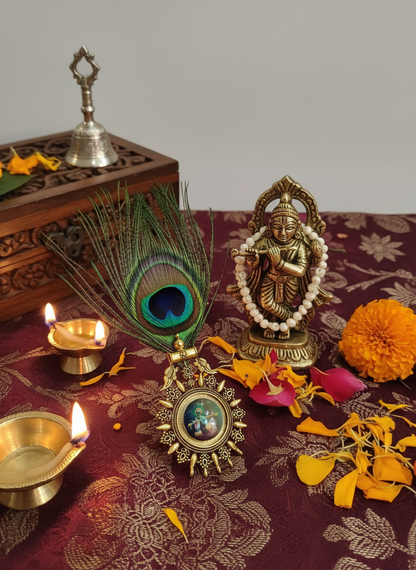 Krishna Brooch in devotional setting