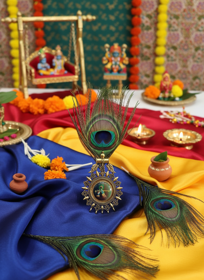 Krishna Brooch in festive Janmashtami setting