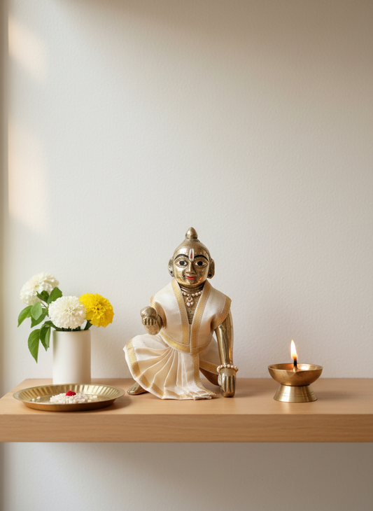 Laddu Gopal Idol in modern home temple