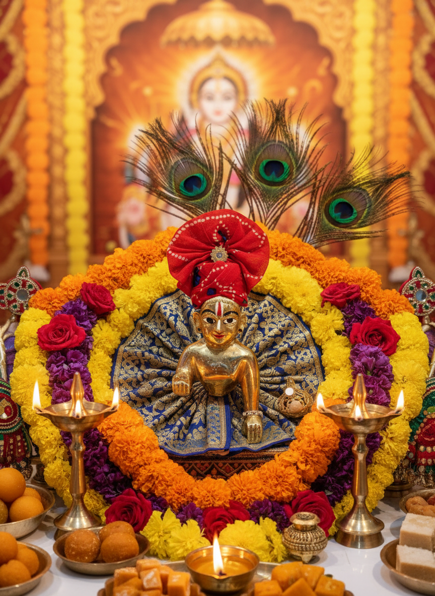 Laddu Gopal Mukut in Janmashtami celebration