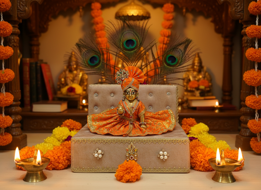 Laddu Gopal Palang frame with adorned idol