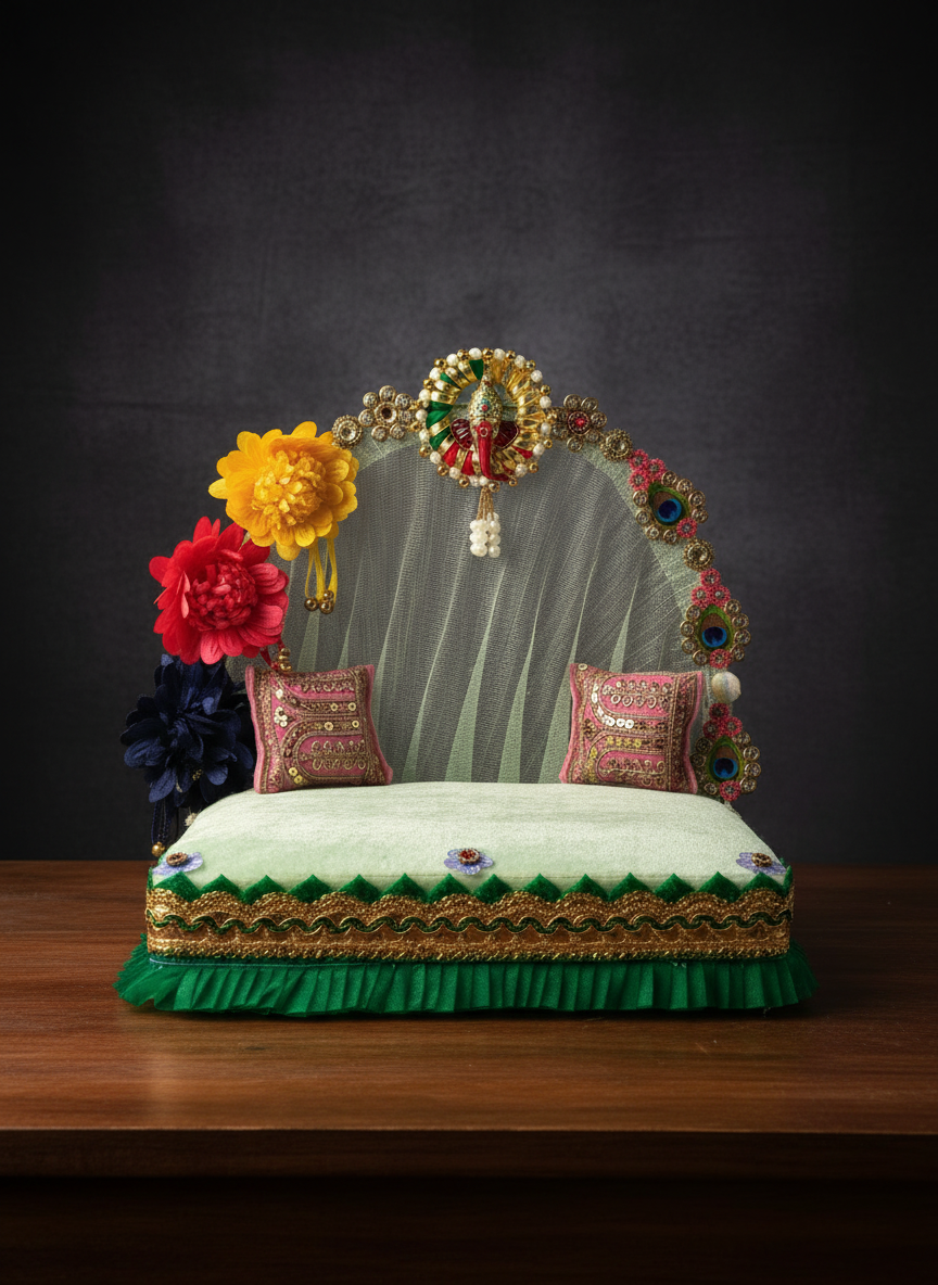 Laddu Gopal Singhasan craftsmanship detail