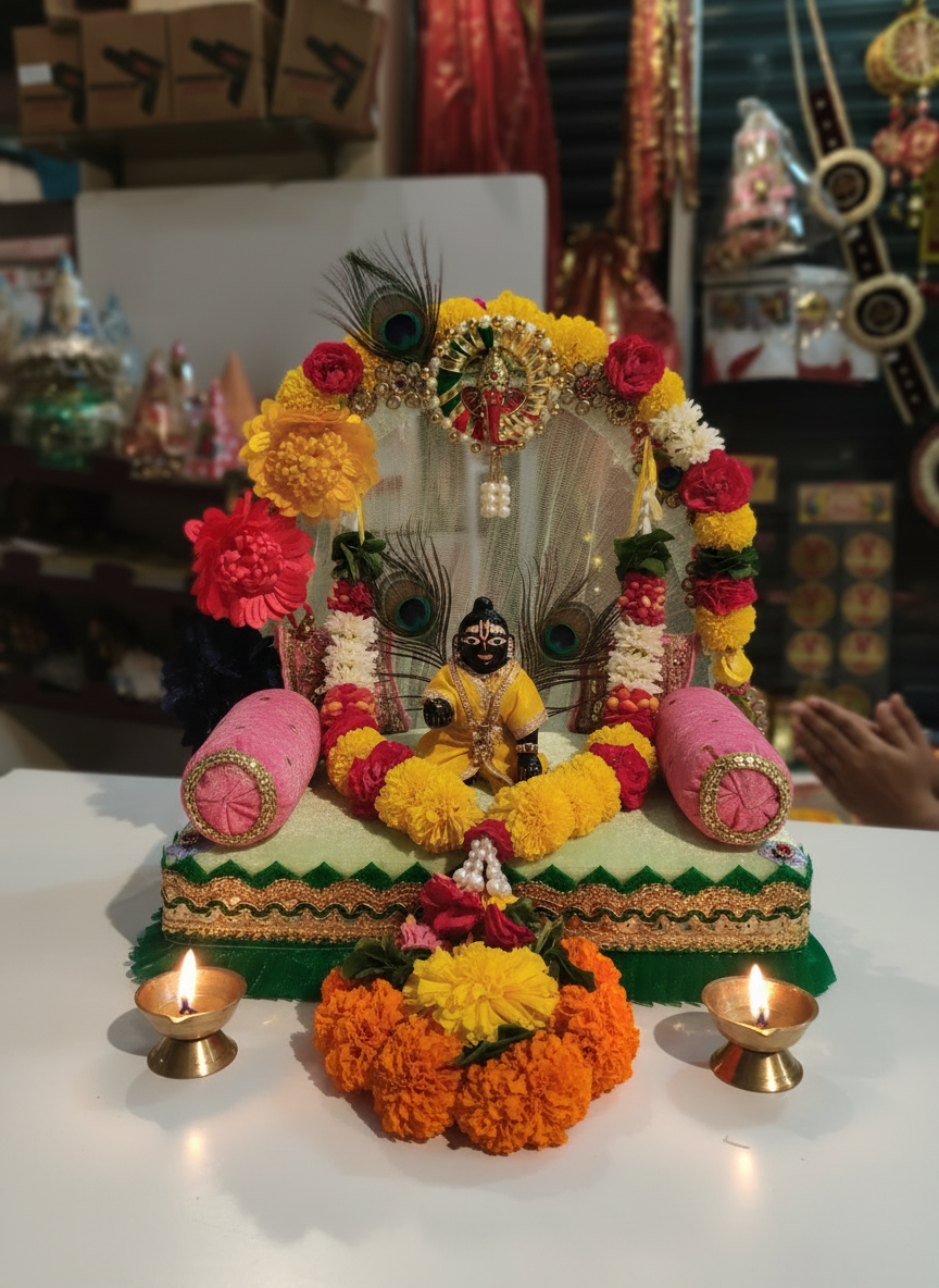 Laddu Gopal Singhasan in Janmashtami celebration