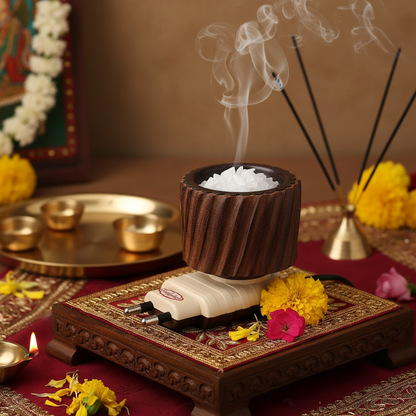 Manglam Kapoor Dani in traditional pooja setting