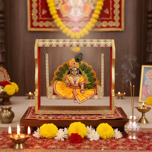 Meenakari Jhula with Laddu Gopal sitting