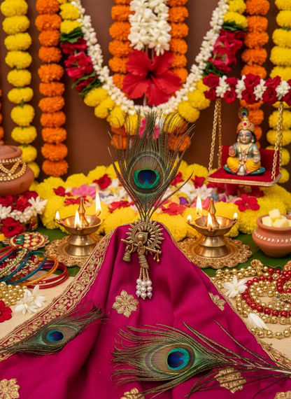 Mor Pankh Brooch in Janmashtami celebration