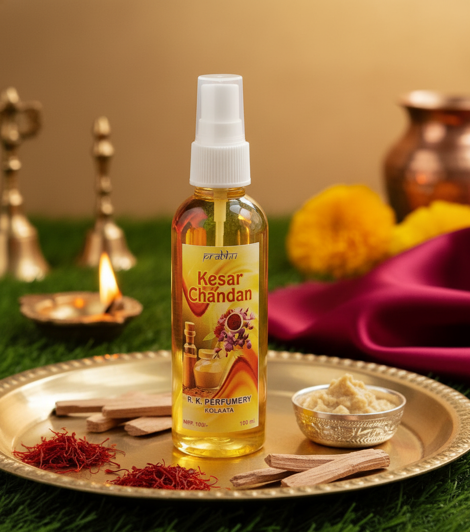 Pooja Perfume Kesar Chandan with saffron and sandalwood