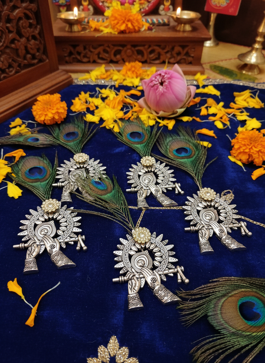 Radhe Krishna Brooches in devotional setting