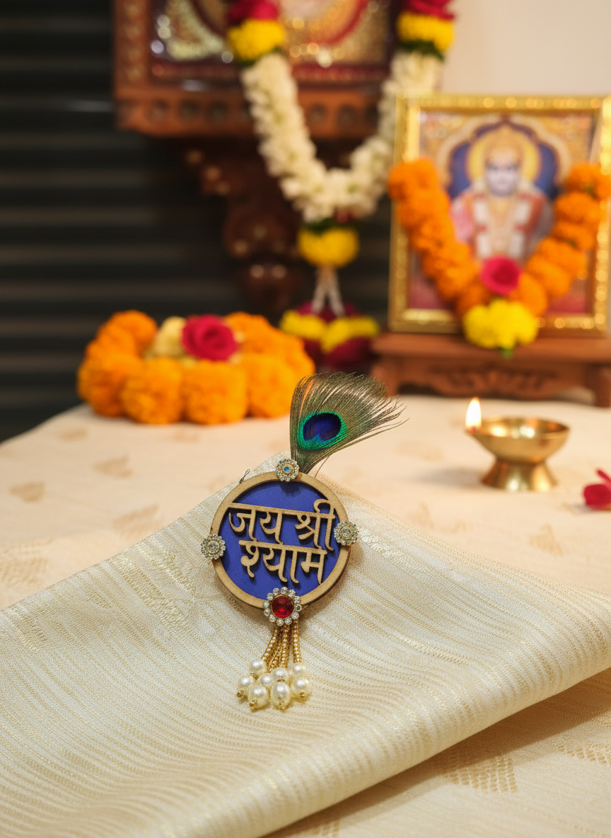 Shyam Baba Brooch on kirtan attire