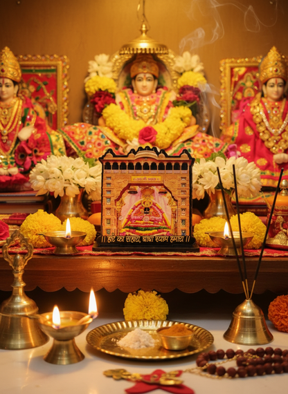 Shyam Baba Todan Dwar Standee in traditional puja room